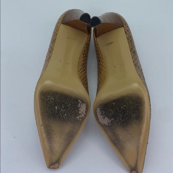 Authentic Gucci Snakeskin Stilettos with wood - Picture 9 of 10